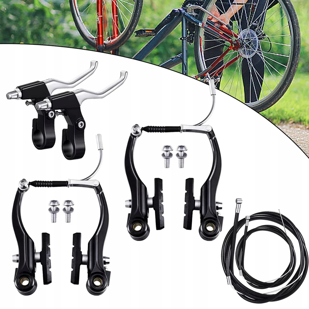Bez Marki V-BRAKE stabdžiai, Juodas - FRONT + REAR komplektas