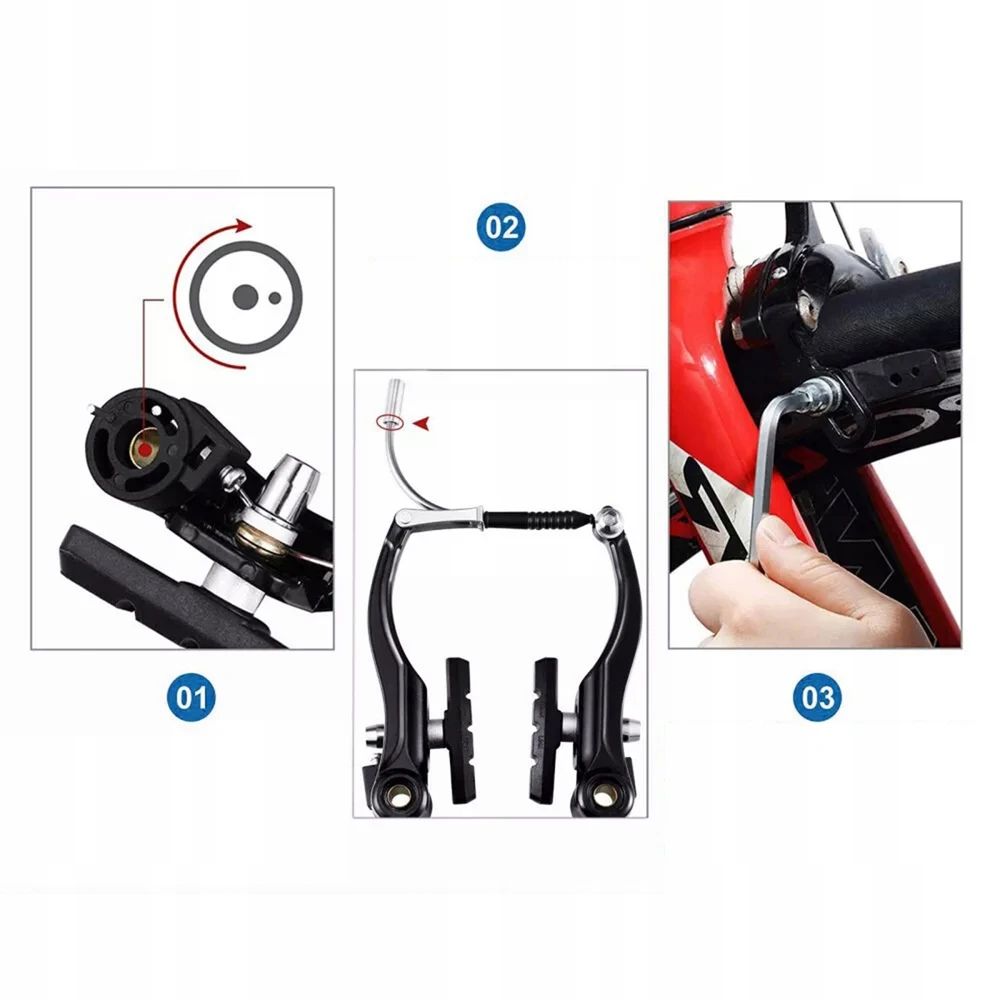 Bez Marki V-BRAKE stabdžiai, Juodas - FRONT + REAR komplektas