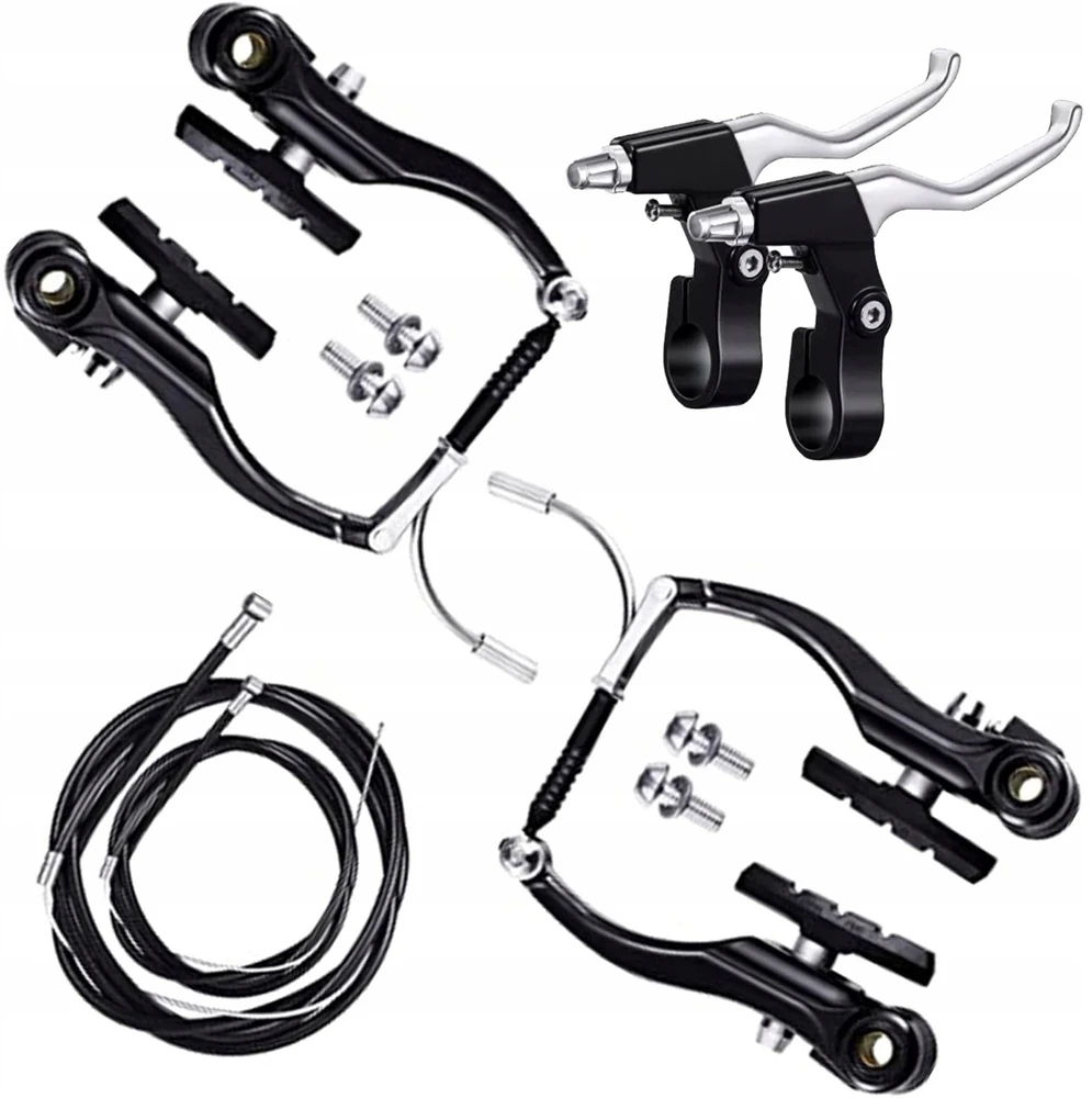 Bez Marki V-BRAKE stabdžiai, Juodas - FRONT + REAR komplektas