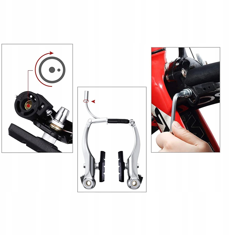 Bez Marki V-brake stabdžių kaladėlės dviračiui, 110 mm, priekinės/galinės, juodos