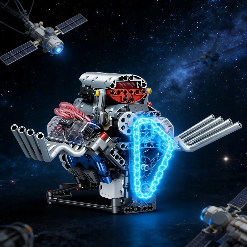 Bez Marki V8 VARIKLIO KONSTRUKCIJOS RINKINYS, AUTOMOBILIO VARIKLIO MODELIS, UŽJUNGIMO BLAKAI