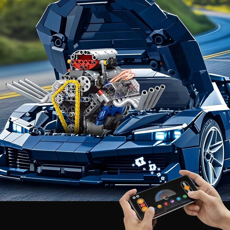 Bez Marki V8 VARIKLIO KONSTRUKCIJOS RINKINYS, AUTOMOBILIO VARIKLIO MODELIS, UŽJUNGIMO BLAKAI