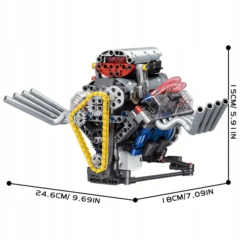 Bez Marki V8 VARIKLIO KONSTRUKCIJOS RINKINYS, AUTOMOBILIO VARIKLIO MODELIS, UŽJUNGIMO BLAKAI
