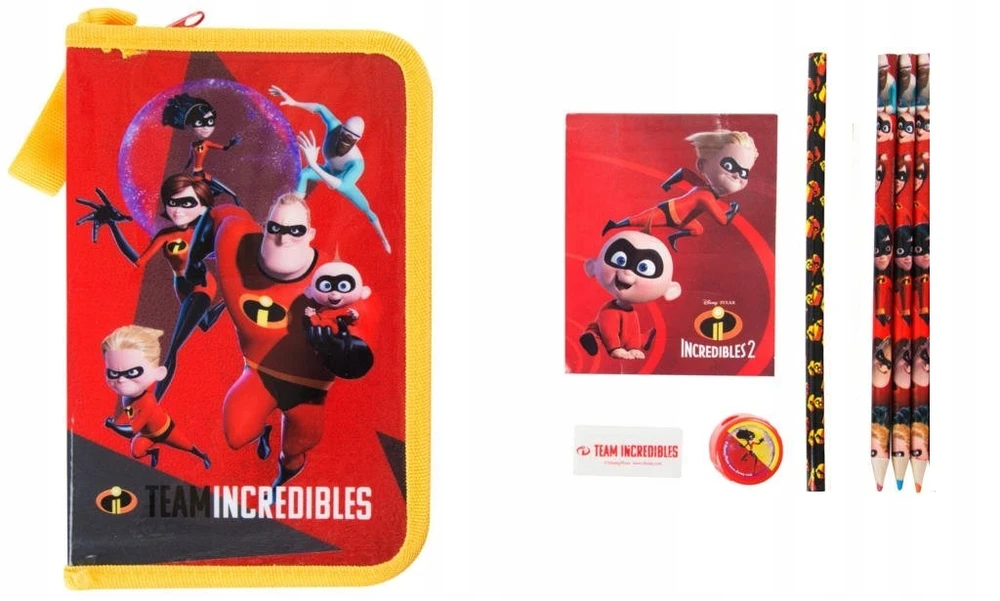 Bez Marki Vaikiška mokyklinė penalė su priedais "team Incredibles"