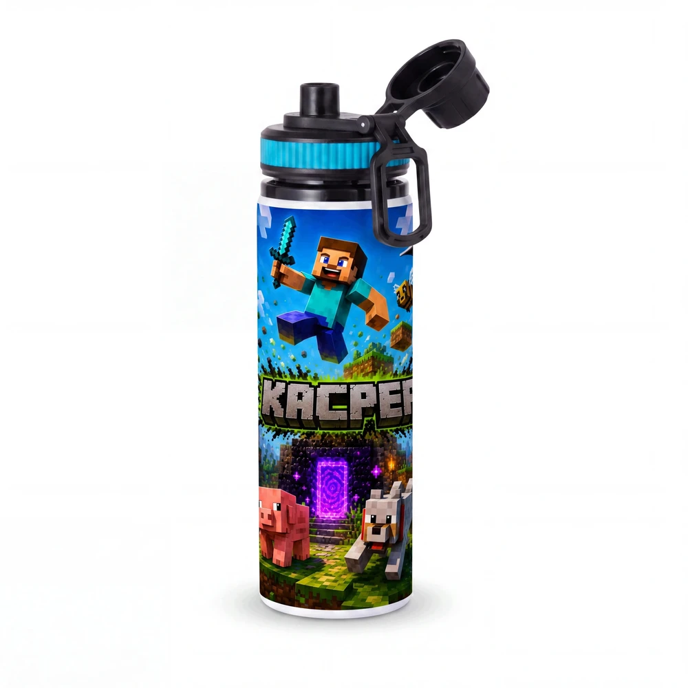Bez Marki Vaikiškas aliuminio vandens butelis su pavadinimu 850ml MINECRAFT