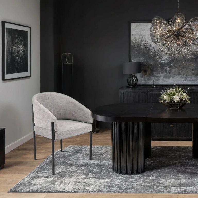 Bez Marki Valgomojo kėdė svetainės stalui, minkšta, Lugano Loft, smėlio spalvos audinys