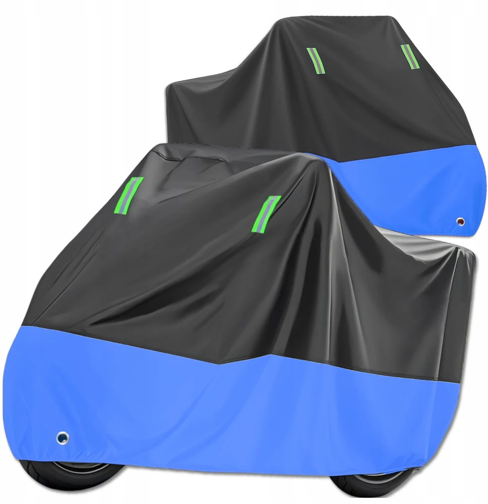 Bez Marki Vandeniui atsparus XL uždangalas motociklui, motoroleriui ar dviračiui 230 × 90 × 125 cm (juoda–mėlyna)