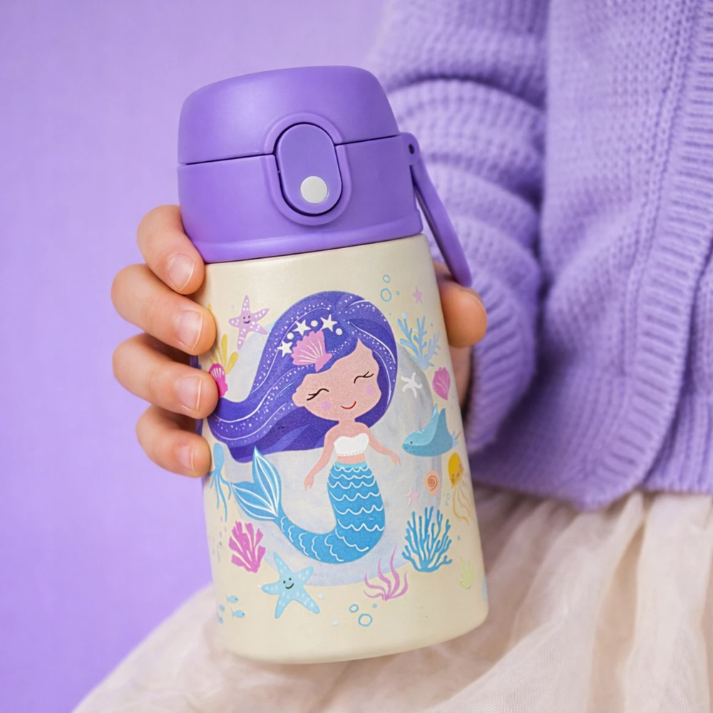 Bez Marki VANDENS BUTELIS VAIKAMS MOKYKLEI MERMAID SOVENTI MERMAID 400 ml