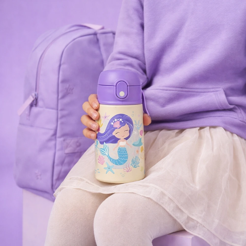 Bez Marki VANDENS BUTELIS VAIKAMS MOKYKLEI MERMAID SOVENTI MERMAID 400 ml