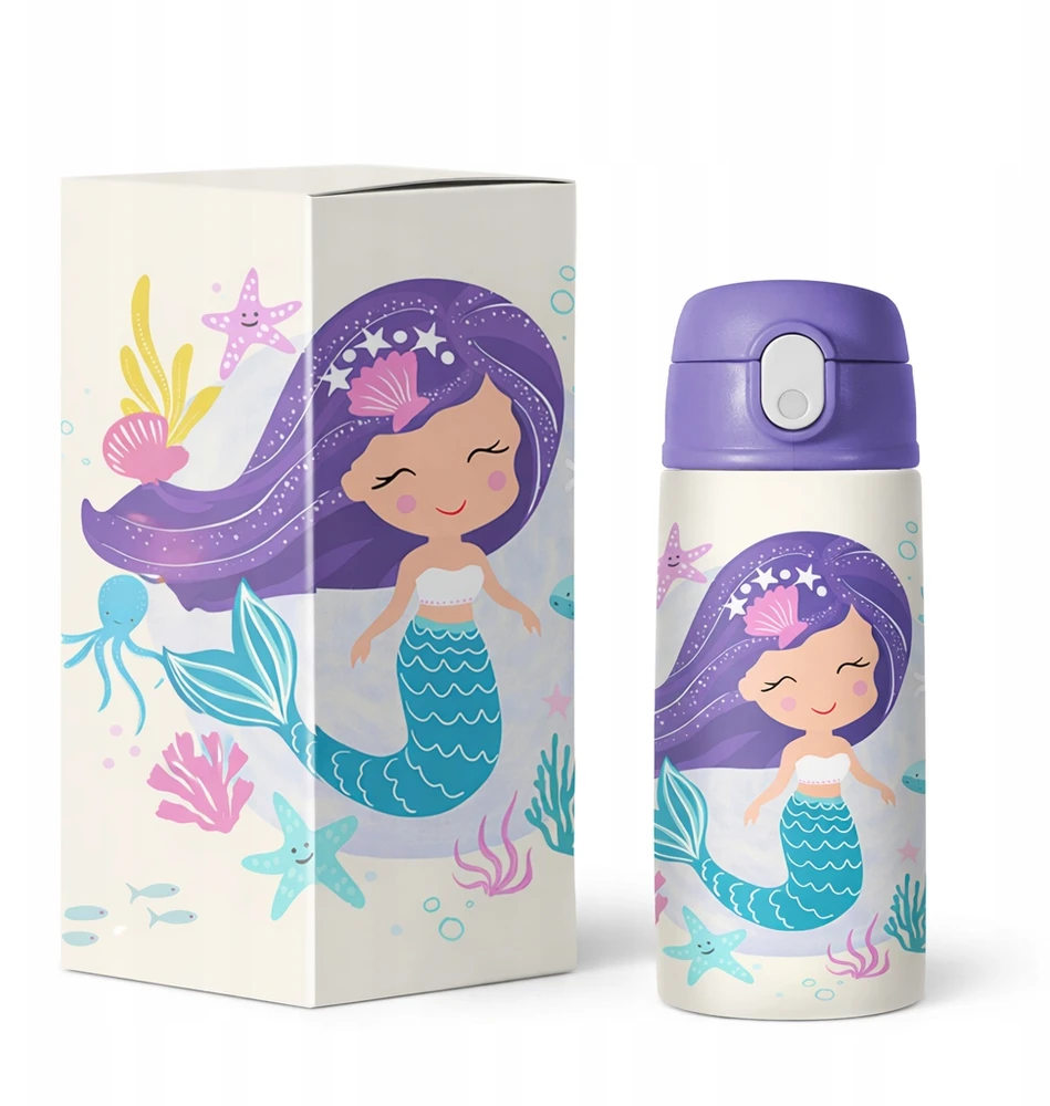 Bez Marki VANDENS BUTELIS VAIKAMS MOKYKLEI MERMAID SOVENTI MERMAID 400 ml