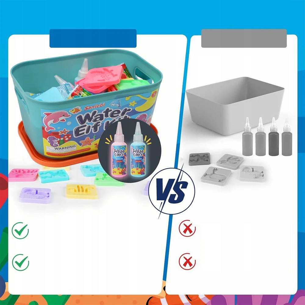 Bez Marki VANDENS GELIS MAGICAL VANDENS GEL FIGURINĖS 14 SPALVINGŲ GELĖLIŲ RINKINYS VAIKAMS
