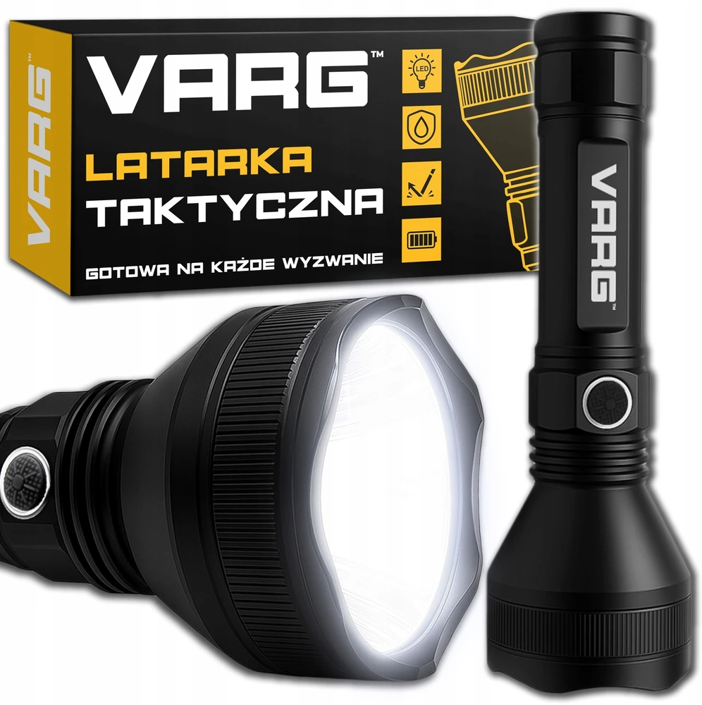 Bez Marki VARG taktinis LED žibintuvėlis Galingas įkraunamas išgyvenimo USB, skirtas dovanai