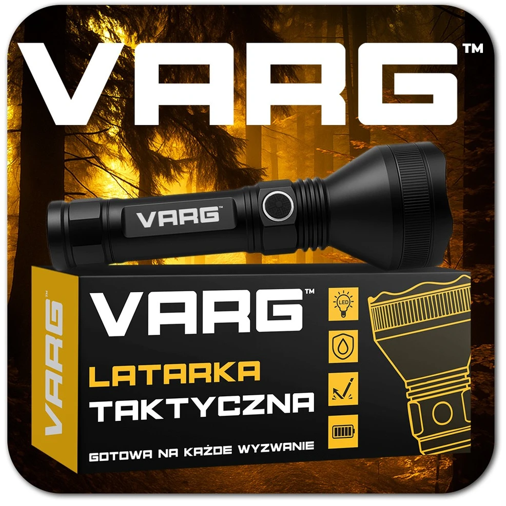 Bez Marki VARG taktinis LED žibintuvėlis Galingas įkraunamas išgyvenimo USB, skirtas dovanai
