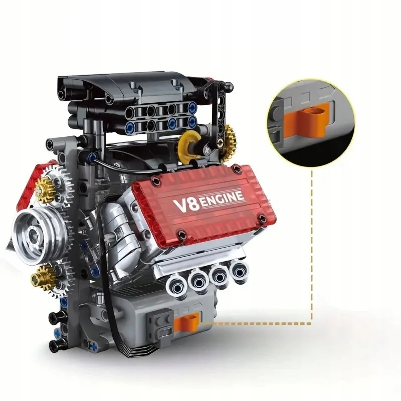 Bez Marki VARIKLIO MODELIŲ RINKINYS, MINI V8, KONSTRUKCINIAI BLAKAI, STATYBINIAI ŽAISLAI