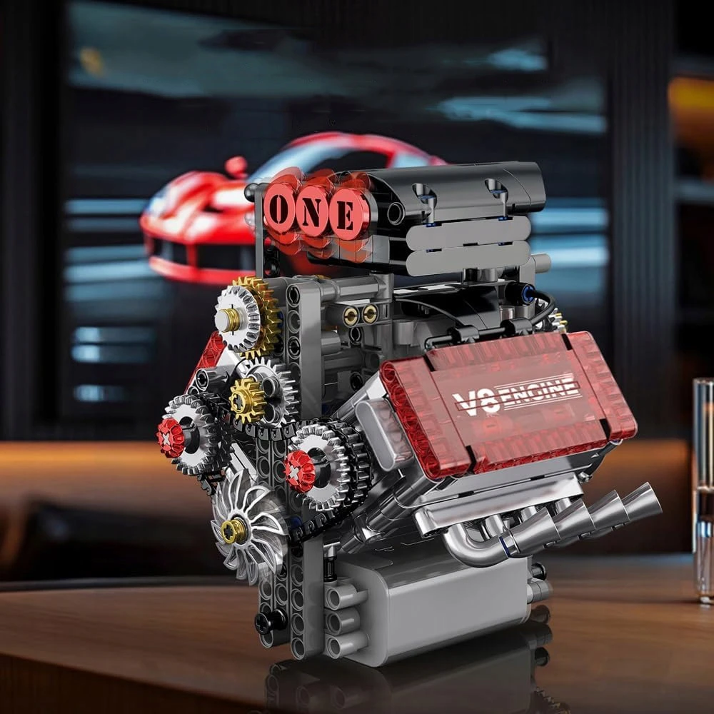 Bez Marki VARIKLIO MODELIŲ RINKINYS, MINI V8, KONSTRUKCINIAI BLAKAI, STATYBINIAI ŽAISLAI