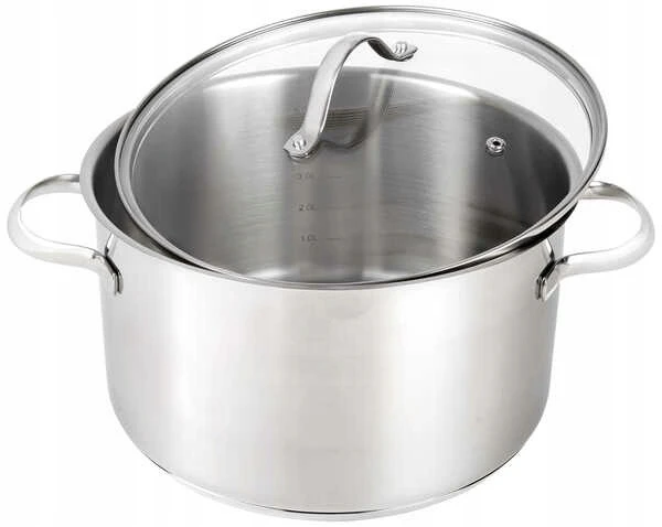 Bez Marki Vavieno puodas 6l, 24cm, nerūdijančio plieno, su dangčiu, indukcijai