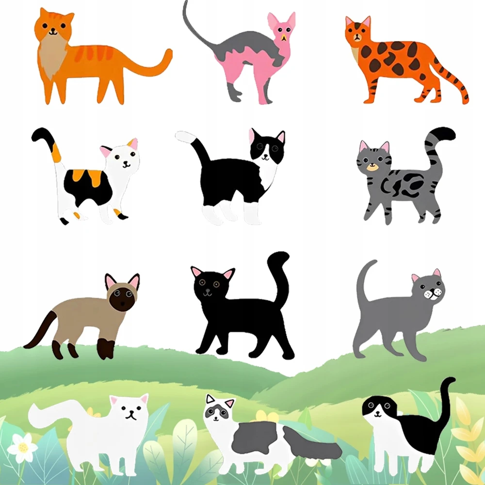 Bez Marki VELTINIAI GYVŪNAI KATĖS, SUSIUVIMO DIY KATTEN 12 VIENŲ RINKINYS VAIKAMS