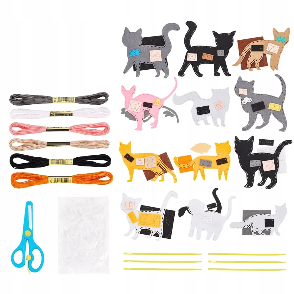 Bez Marki VELTINIAI GYVŪNAI KATĖS, SUSIUVIMO DIY KATTEN 12 VIENŲ RINKINYS VAIKAMS