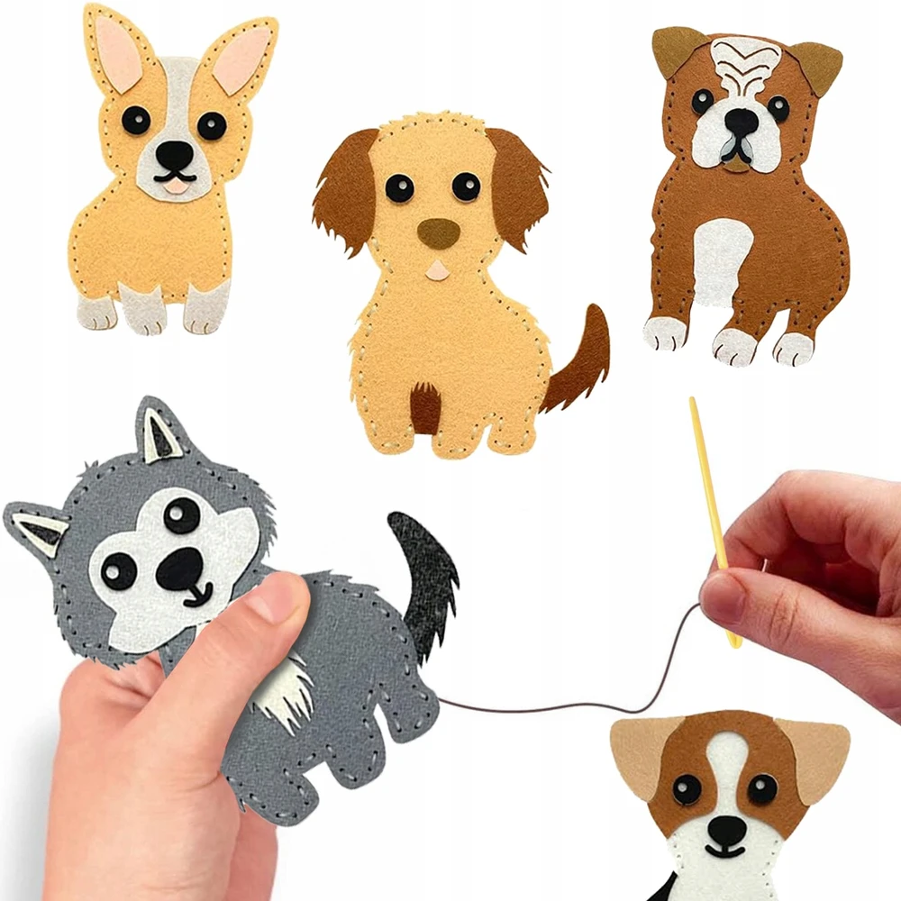 Bez Marki VELTININIAI GYVŪNAI ŠUNIŲ SIUVIMO VAIKAMS DIY DOG ŠUNIŲ RINKINYS iš 12