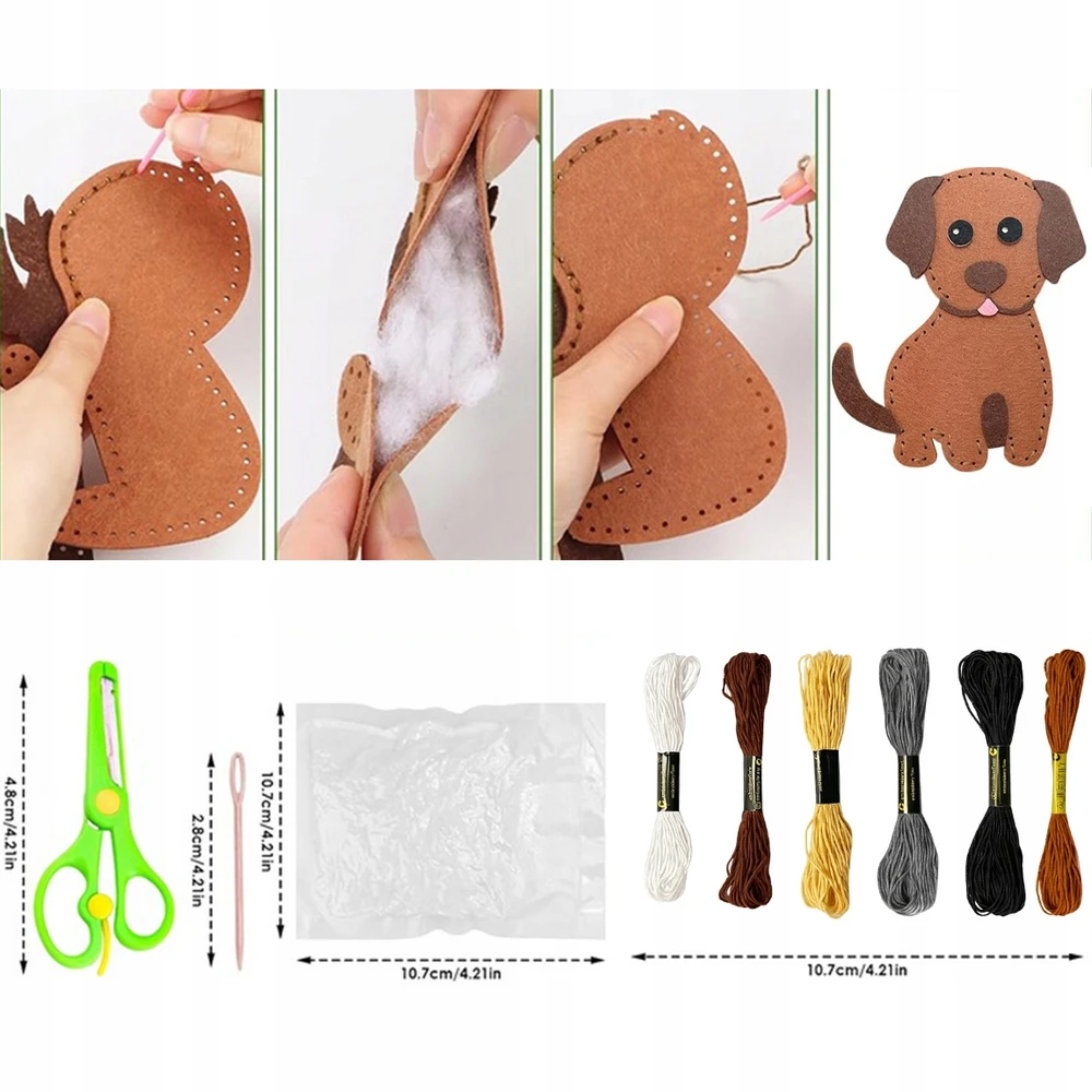 Bez Marki VELTININIAI GYVŪNAI ŠUNIŲ SIUVIMO VAIKAMS DIY DOG ŠUNIŲ RINKINYS iš 12