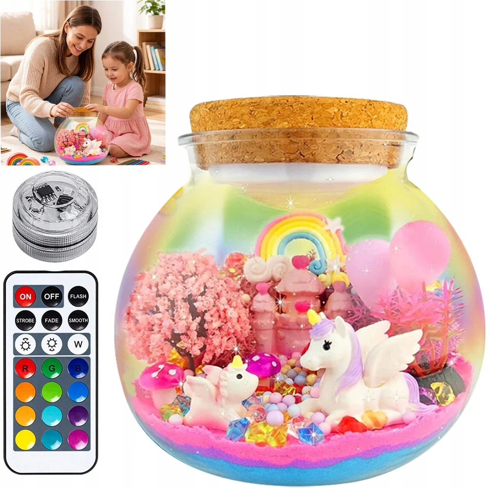 Bez Marki Vienaragis kūrybinis rinkinys Terrarium Night Light Kinetic Sand, pasidaryk pats