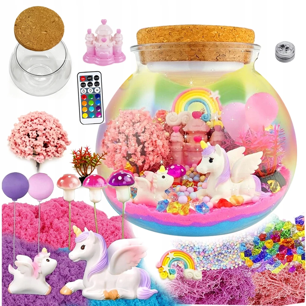 Bez Marki Vienaragis kūrybinis rinkinys Terrarium Night Light Kinetic Sand, pasidaryk pats