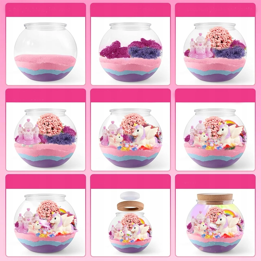 Bez Marki Vienaragis kūrybinis rinkinys Terrarium Night Light Kinetic Sand, pasidaryk pats