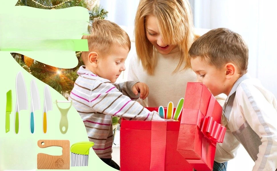 Bez Marki Virtuvinių peilių rinkinys vaikams 8 vnt Montessori Be BPA Dovana nuo 2 metų