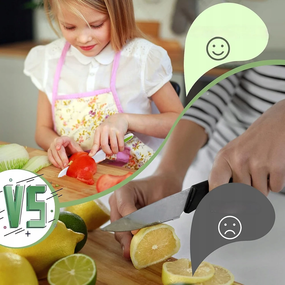 Bez Marki Virtuvinių peilių rinkinys vaikams 8 vnt Montessori Be BPA Dovana nuo 2 metų