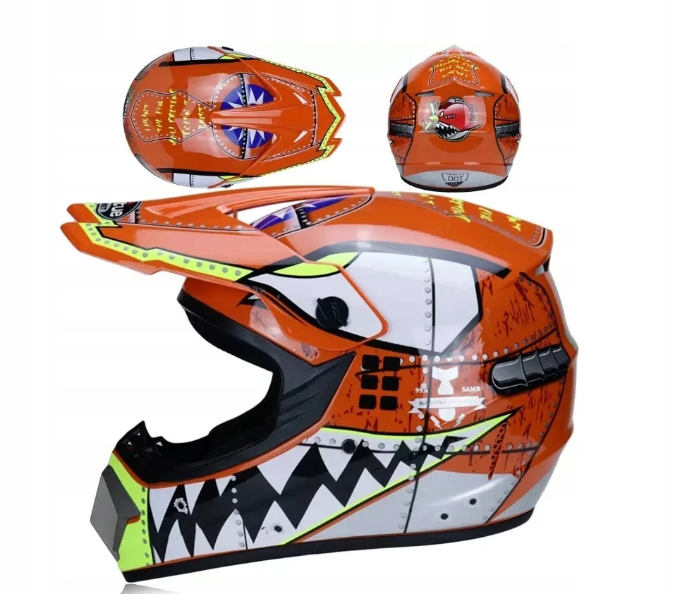 Bez Marki Visureigio šalmas Full Face S paspirtukui 55-56 cm + akiniai
