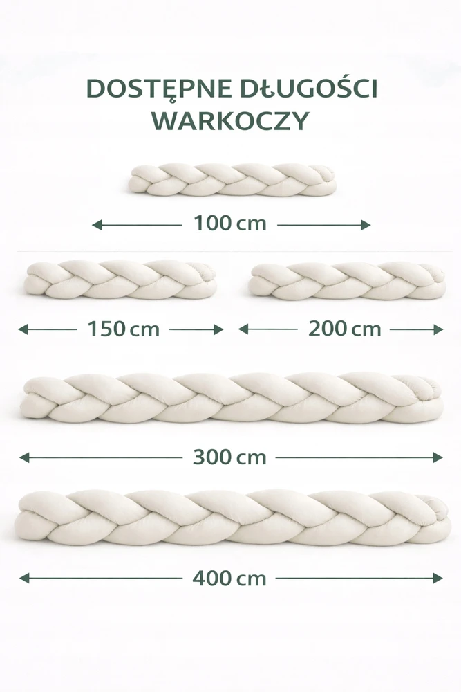 Bez Marki WARKOCZ Ochraniacz do łóżeczka Ochraniacz 300 cm Medvilnė Balta