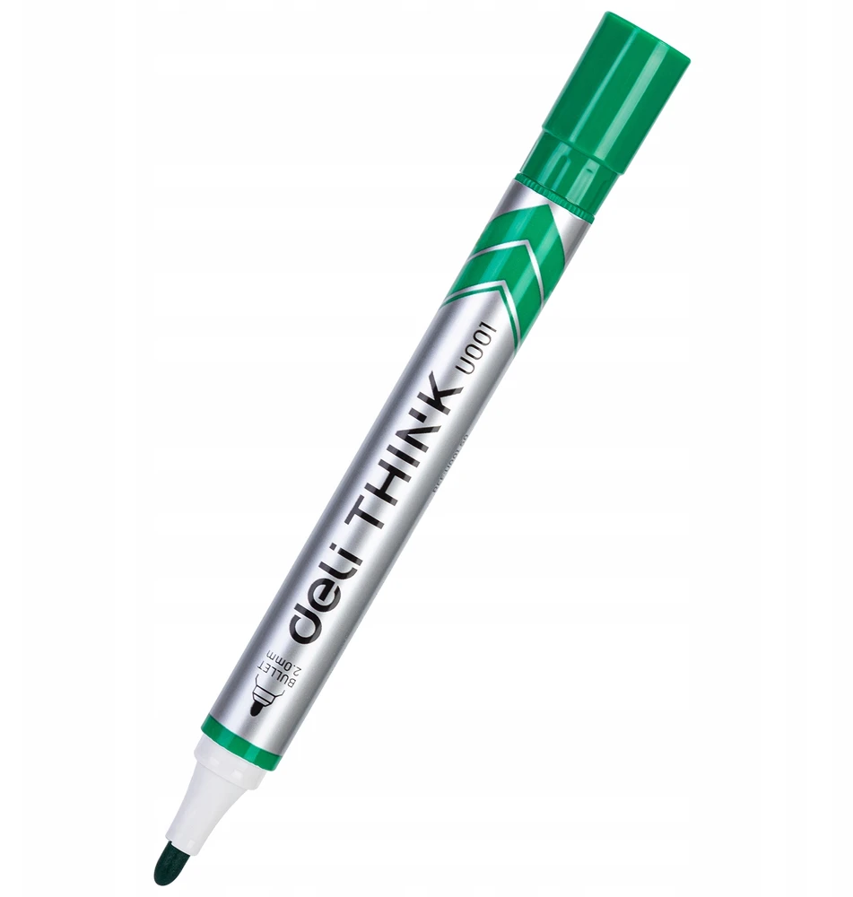 Bez Marki Žymeklis baltai lentai Deli U00150 žalias, apvalus galiukas, 2mm