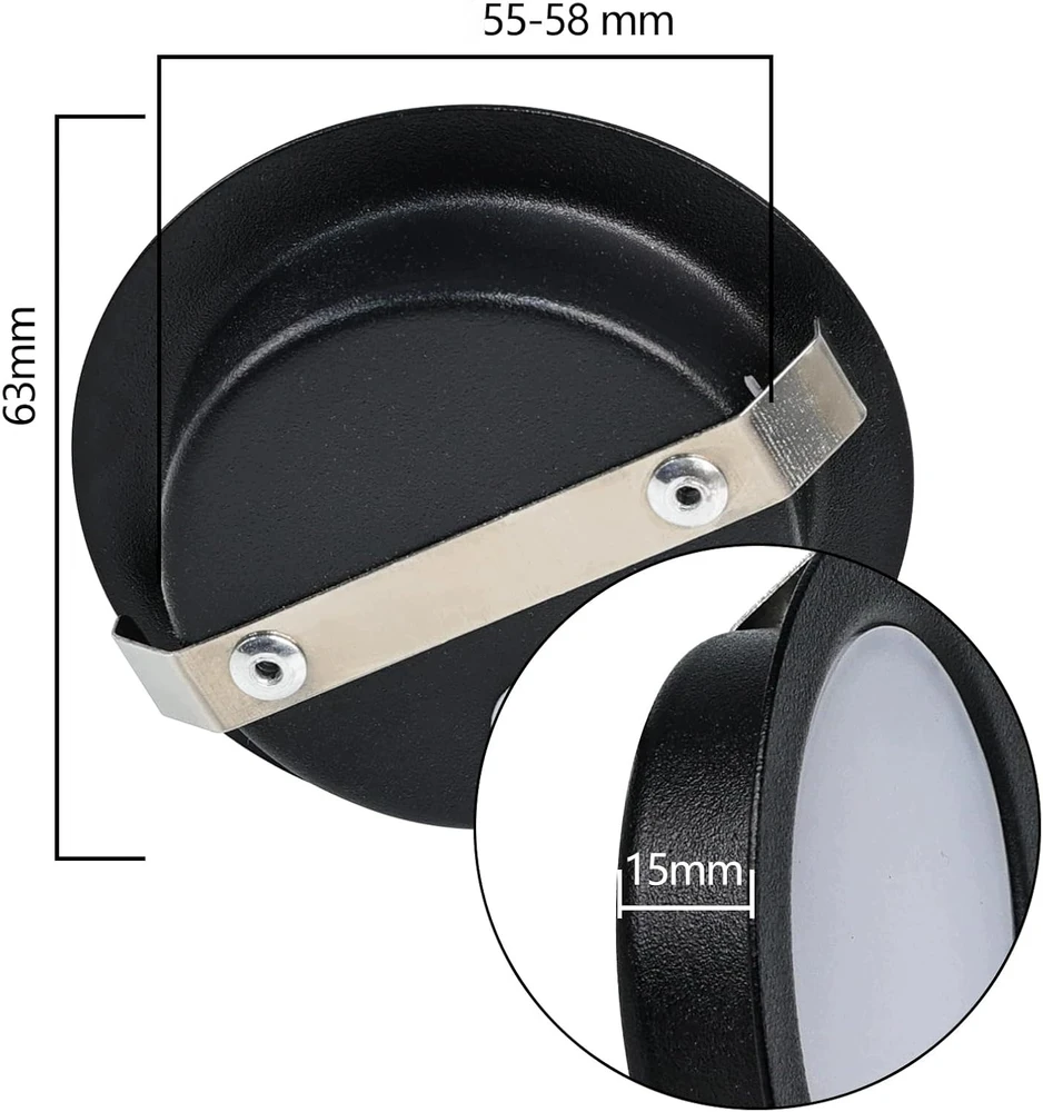 Bez Marki Wpuszczane Lampy Sufitowe LED Oczka Płaskie 12V 3000K Juoda 6,3 cm 3 vnt