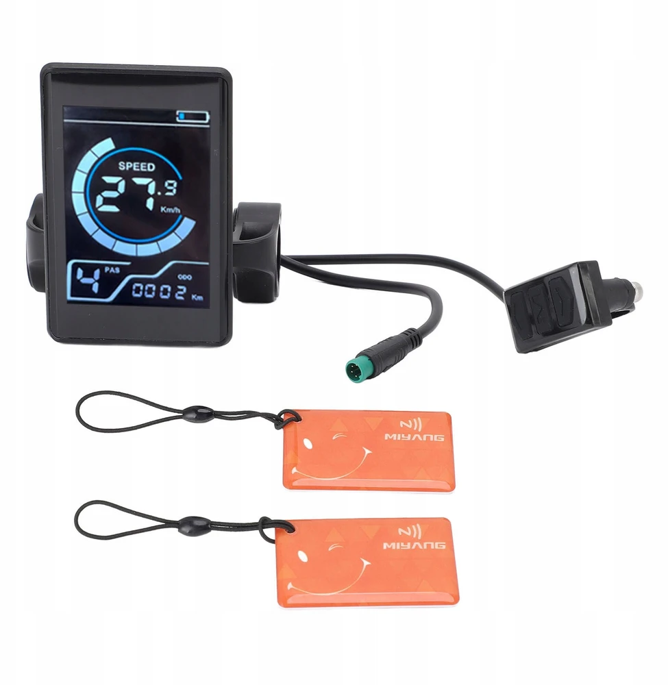 Bez Marki WYŚWIETLACZ LCD LICZNIK Z 2 NFC KARTY 5PIN DO ROWERY HULAJNOGI ELEKTRYCZNE