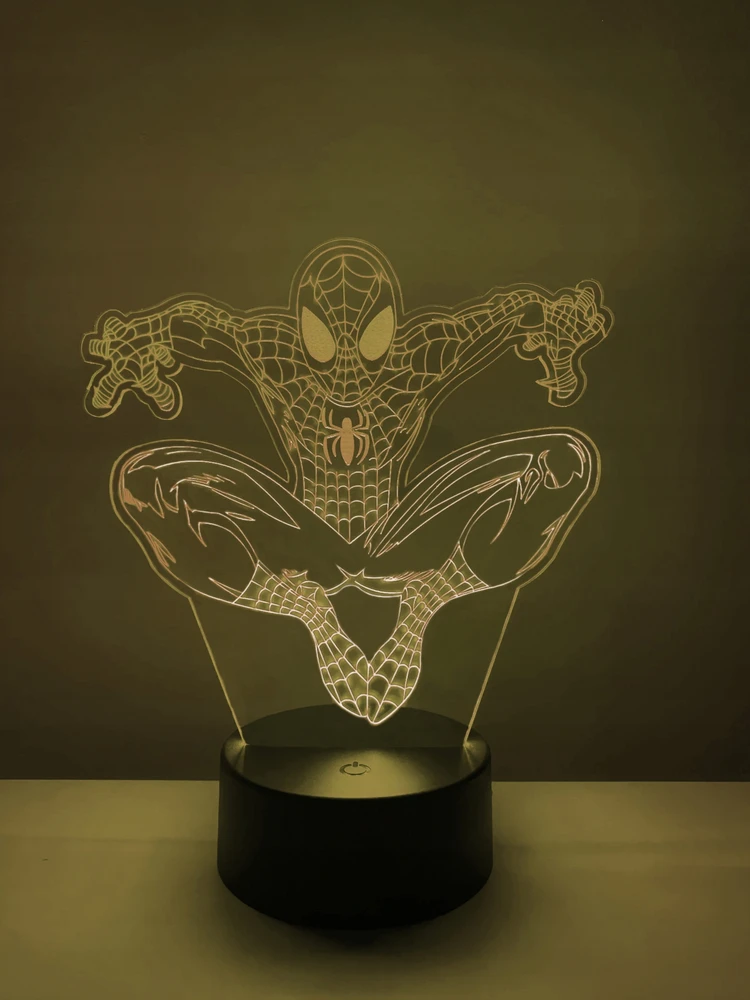Bez Marki XL Lampka Nocna LED 3D Spider-Man Spiderman Marvel 16 kolorów + Pilot