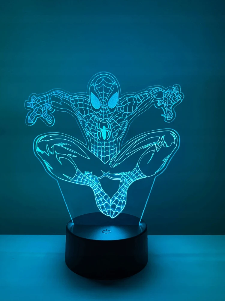 Bez Marki XL Lampka Nocna LED 3D Spider-Man Spiderman Marvel 16 kolorów + Pilot