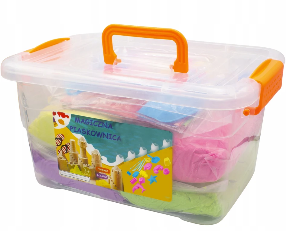 Bez Marki XL RINKINYS KINETINIS SMĖLIS 4KG BASEINAS + PELJIMAI + DĖŽĖ