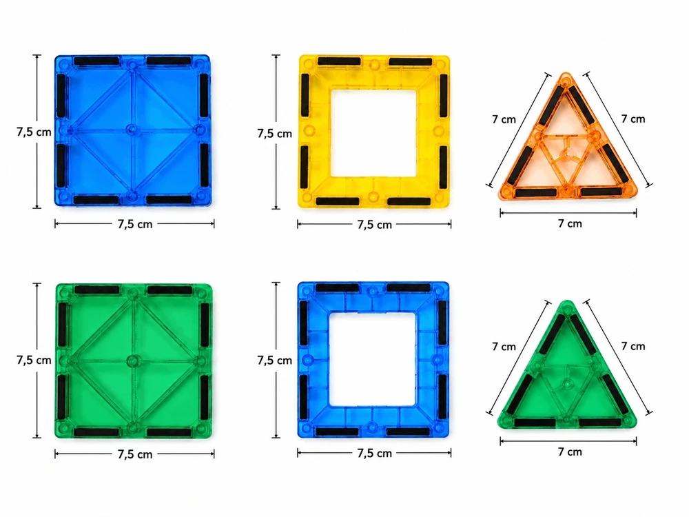 Bez Marki XXL Magnetiniai blokeliai 70 vnt. Kūrybingi dideli blokai, stiprūs 3D magnetai