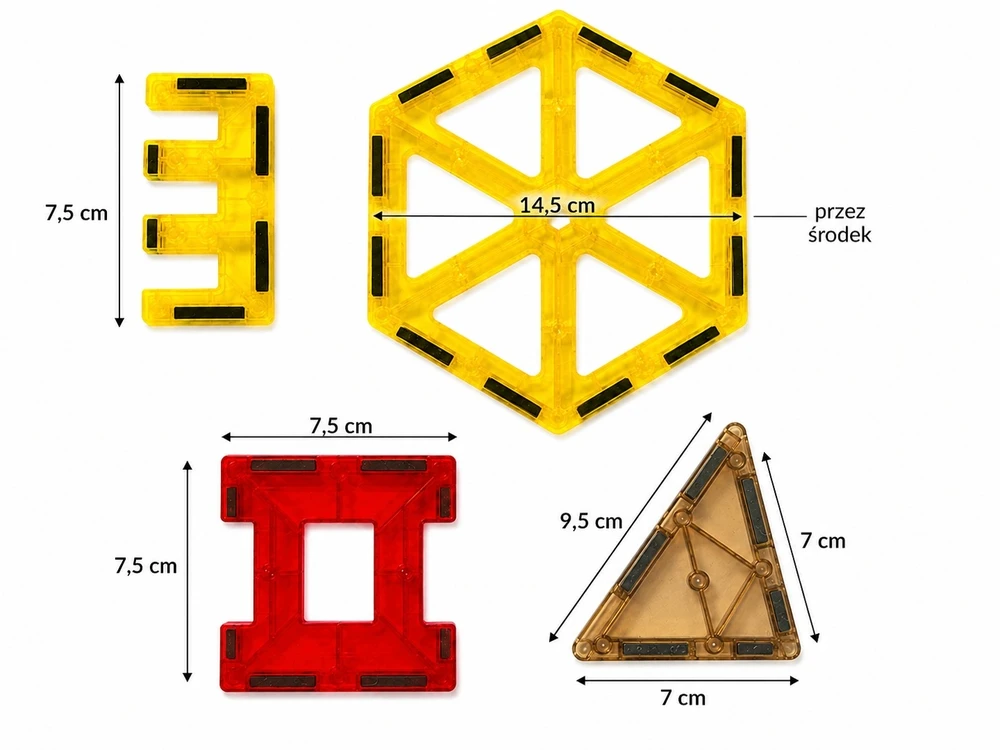 Bez Marki XXL Magnetiniai blokeliai 70 vnt. Kūrybingi dideli blokai, stiprūs 3D magnetai