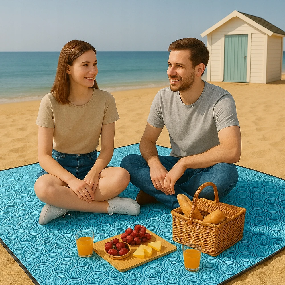 Bez Marki Xxl pledas 200x200cm vandeniui atsparus paplūdimio ir iškylų pledas