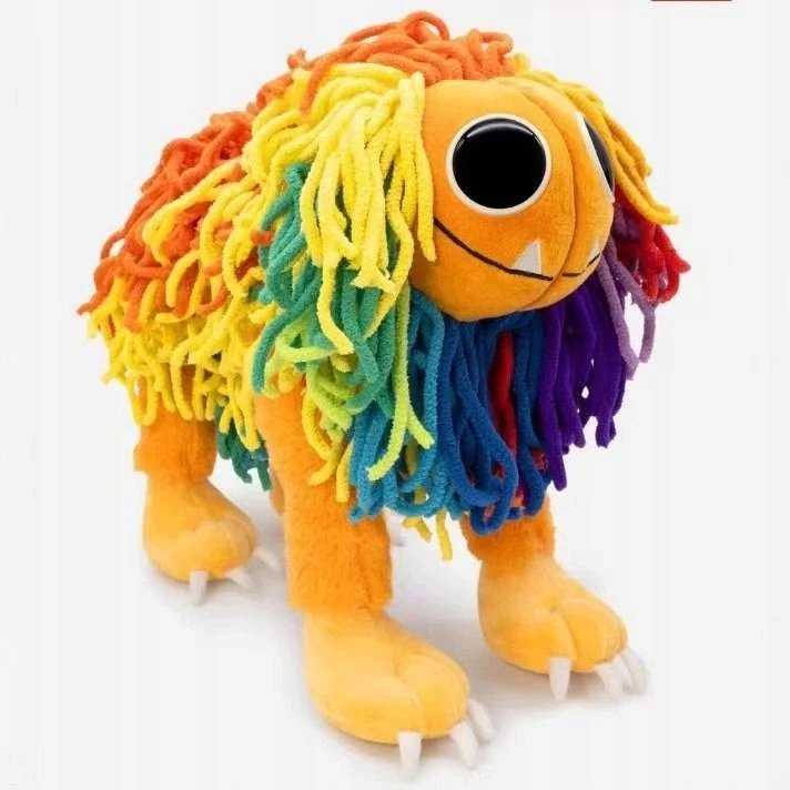 Bez Marki Yarnaby pliušinis žaislas, spalvingas liūtas iš Poppy Playtime 4, su magnetu, 25 cm