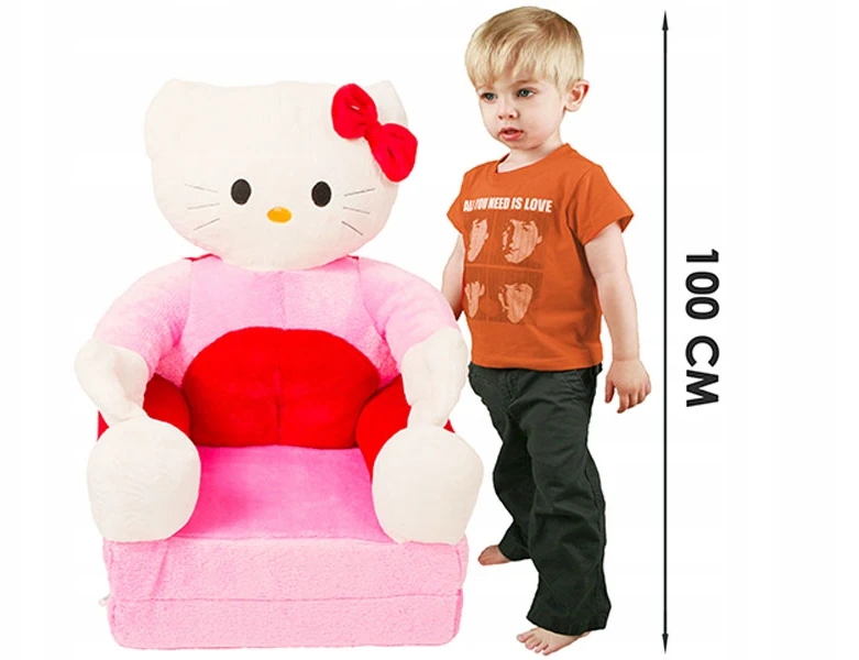 Bez Marki ZABAWKA 5w1 XL KITTY RÓŻOWA FOTELIK PUFKA PL