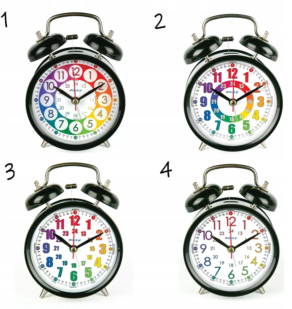 Bez Marki Žadintuvas retro vaikams do nauki godzin Nauczyciel czasu metalowy 14 cm G10