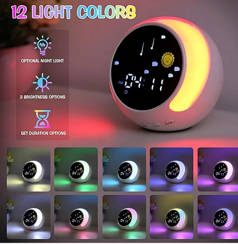 Bez Marki Žadintuvas vaikams, podświetlana cyfrowa lampa LED, budzik