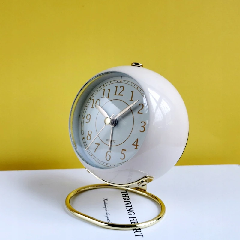 Bez Marki ZEGAR Laikrodis BUDZIK BEZGŁOŚNY METALOWY ELEGANCK STYLOWY RETRO Žalias