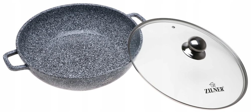 Bez Marki Žemas MARMULINIS PUODAS 32cm WOK Indukcija 5,5l 7070