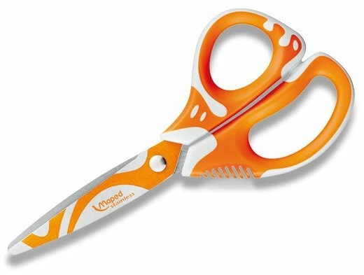 Bez Marki Zenoa Fit Asimetriškos mokyklinės žirklės 13 cm, nerūdijančio plieno ašmenys