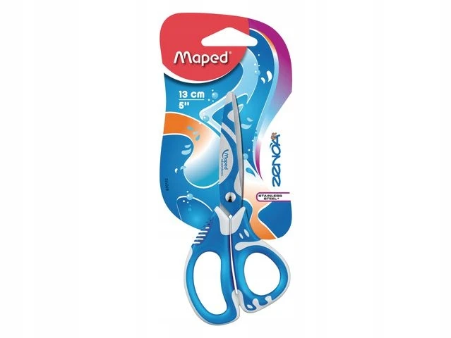 Bez Marki Zenoa Fit Asimetriškos mokyklinės žirklės 13 cm, nerūdijančio plieno ašmenys
