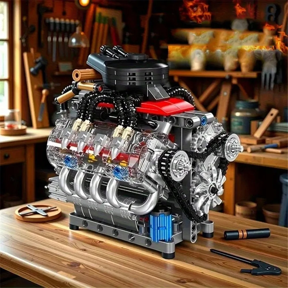 Bez Marki ZESTAWU SILNIKA V8 BLOKI BUDOWLANE, ZESTAWU SILNIKA V8 BLOKI BUDOWLANE