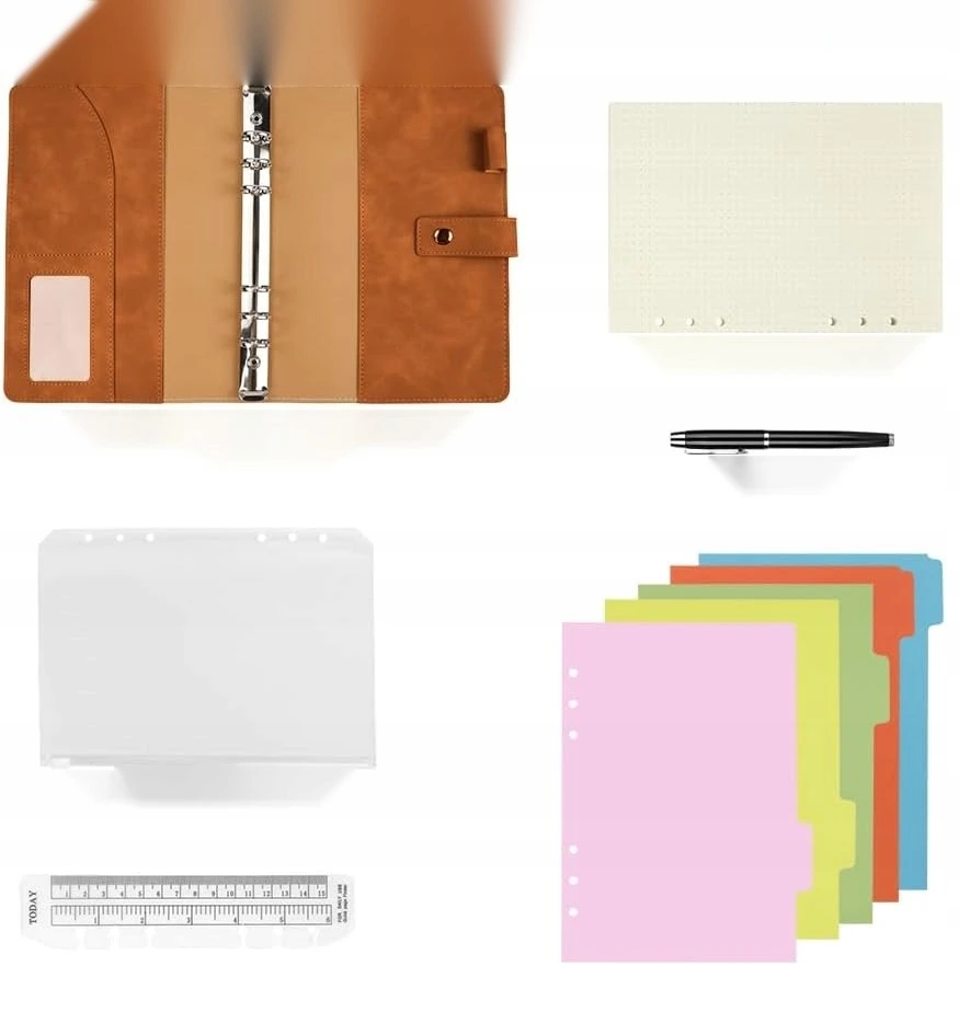 Bez Marki ŽIEDAS A5 RUDOS KNYGOS SKYRIAUS ORGANIZATORIUS Binder DOTS